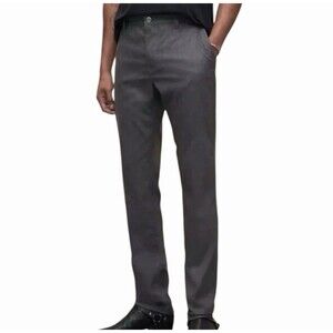 John Varvatos 30x32 Pants Iron Grey Wool Cotton Flat Front Business Casual NWT